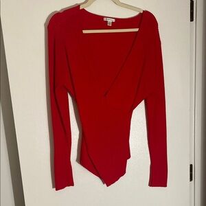 Elegant Red Wrap Top